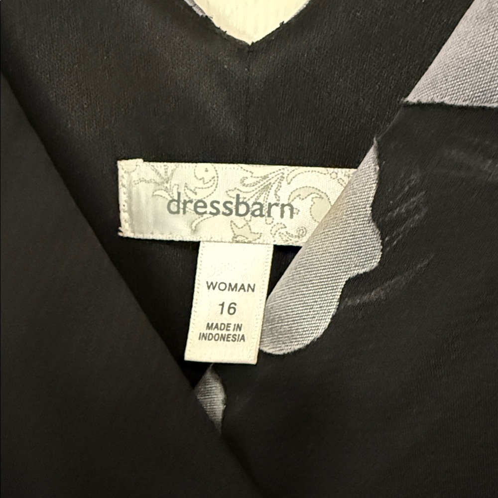 dressbarn Elegant Black and White Floral Midi Dress - Picture 2 of 3